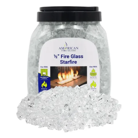 1/2 Inch Starfire Classic Fire Glass in a 10 lb jar by American Fire Products