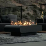 La Jolla Fire Pit In Black Powder Coat in a Patio Setting