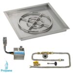 Square Fire Pit Kit | Drop In Pan | S.I.T. Electronic Ignition