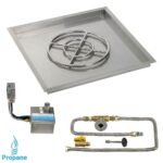 Square Fire Pit Kit | Drop In Pan | S.I.T. Electronic Ignition
