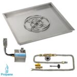 Square Fire Pit Kit | Drop In Pan | S.I.T. Electronic Ignition
