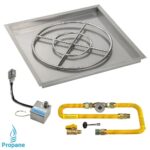 Square Fire Pit Kit | Drop In Pan | S.I.T. Electronic Ignition