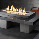 Black Uptown Linear Gas Fire Pit Table UPT-1242