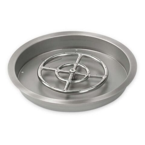 Round Drop-In Fire Pit Pan with Spark Ignition Kit
