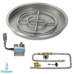 Round Drop In Pan with AWEIS Electronic Ignition Fire Pit Kit