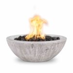 Sedona 27 Inch Wood Grain Fire Bowl - GFRC Concrete - The Outdoor Plus