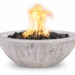 Sedona 27 Inch Wood Grain Fire Bowl - GFRC Concrete - The Outdoor Plus