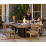 French Barrel Oak Square Dining Firetable By American Fire Design