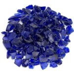 American Fireglass Dark Blue Recycled Fire Pit Glass - Medium (18-28Mm), 10 lb. Bag