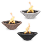 Cazo 24 Inch Wood Grain Fire Bowl - GFRC Concrete - The Outdoor Plus