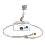 Round Flat Fire Pit Kit Triple S Bullet Burner and Flame Sense Spark Ignition