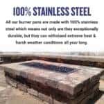 Stainless Steel Rectangular Drop In Fire Pit Pan by American Fire Glass