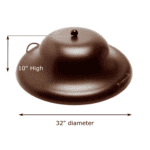 HPC Tall Black Round Aluminum Fire Pit Covers - 44" Diameter