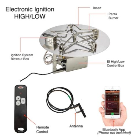 HPC Electronic Ignition Round Flat Insert Penta Burner