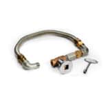 Fire pit Gas Connections including gas flex line, gas key valve, chrome cover plate, chrome key and fittings.