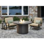 Marbleized Noche Beacon Chat Height Gas Fire Pit Table