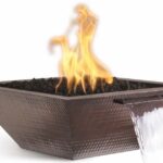 Maya Copper Fire and Water Bowl 24 Inches Square The Outdoor Plus