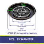 Round Bronze Match Light Fire Pit Kit by American Fireglass