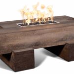 Palo GRFC Wood Grain Fire Pit in Oak - Railway Sleeper Style