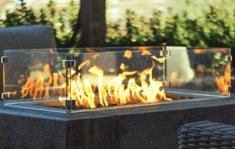 Square Fire Pit Wind Guard - The Outdoor Plus