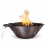 Remi 31 Inch Fire and Water Bowl Hammered Copper