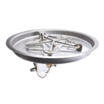 HPC Round Drop In Fire Pit Kit with Torpedo Penta Burner and Electronic Ignition