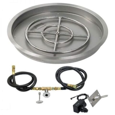 Round Drop-In Fire Pit Pan with Spark Ignition Kit
