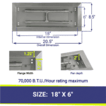 Stainless Steel Rectangular Drop In Fire Pit Pan by American Fire Glass