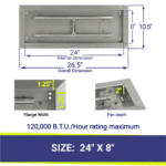 Stainless Steel Rectangular Drop In Fire Pit Pan by American Fire Glass