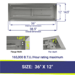 Stainless Steel Rectangular Drop In Fire Pit Pan by American Fire Glass