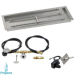 Stainless Steel Rectangular Drop In Fire Pit Pan with Spark Ignition Kits SS-AFPPKIT