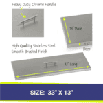 30 inch rectangular stainless steel fire pit cover dimensions