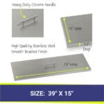 36 inch rectangular stainless steel fire pit cover dimensions