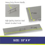 30 inch linear stainless steel fire pit cover dimensions