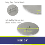 Stainless Steel Fire Pit Cover - Round - 28 Inches