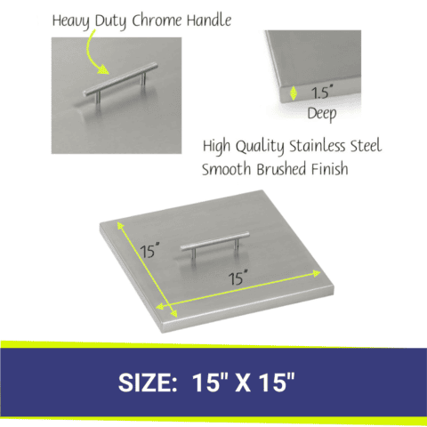 12 inch square stainless steel fire pit cover dimensions