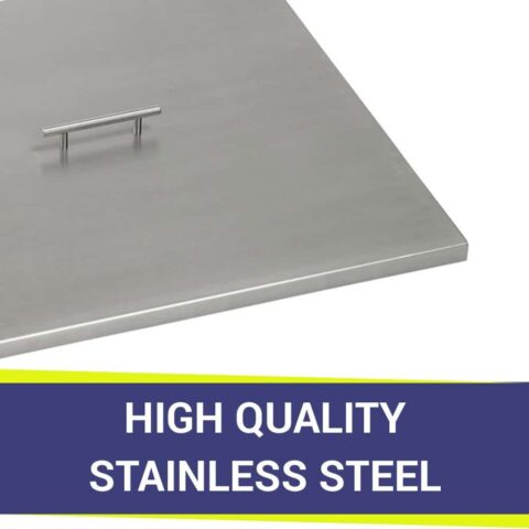 square stainless steel fire pit cover description