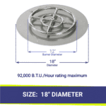 Round Flat Fire Pit Pan and Burner  12 to 36 Inches