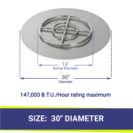 Round Flat Fire Pit Pan and Burner  12 to 36 Inches