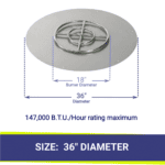 Round Flat Fire Pit Pan and Burner  12 to 36 Inches