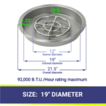 Round Stainless Steel Drop In Fire Pit Pan and Burner by American Fire Glass