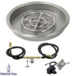 19 Inch Round Drop-In Fire Pit Pan with Spark Ignition Kit - Natural Gas