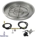 25 Inch Round Drop-In Fire Pit Pan with Spark Ignition Kit - Natural Gas