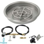 19 Inch Round Drop-In Fire Pit Pan with Spark Ignition Kit - Natural Gas