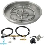25" Round Drop-In Fire Pit Pan with Spark Ignition Kit - Propane