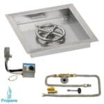 Square Fire Pit Kit | Drop In Pan | S.I.T. Electronic Ignition
