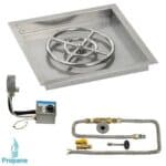 Square Fire Pit Kit | Drop In Pan | S.I.T. Electronic Ignition