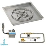 Square Fire Pit Kit | Drop In Pan | S.I.T. Electronic Ignition