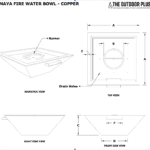 Maya Copper Fire and Water Bowl 30 Inches Square The Outdoor Plus