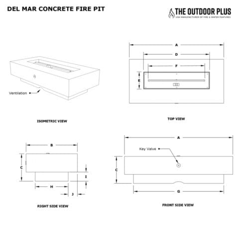 Del Mar Fire Pit 48 Inches